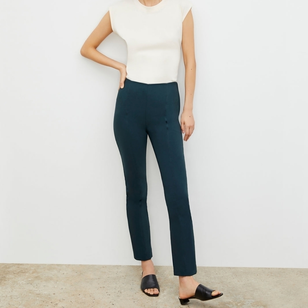 M.M. Lafleur The Foster Cigarette Pant - PowerStretch In Deep Sea Green Size 0